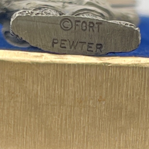 Vintage FORT Pewter Key Chain English Male Golfer Original Gift Box - Picture 9 of 11